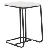 Safavieh Yenna Accent Table XII23 White Marble / Black  55% White Marble / 45 % Iron ACC4612A