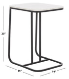 Safavieh Yenna Accent Table XII23 White Marble / Black  55% White Marble / 45 % Iron ACC4612A