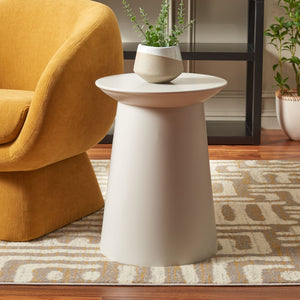 Safavieh Rivia Round Accent Table - Modern Sculptural Design In Warm Grey Iron | Stylish & Functional Decor ACC4613A