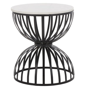 Safavieh Tissaia Round Accent Table XII23 White Marble / Black 55% White Marble / 45 % Iron ACC4616A