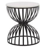 Safavieh Tissaia Round Accent Table XII23 White Marble / Black 55% White Marble / 45 % Iron ACC4616A