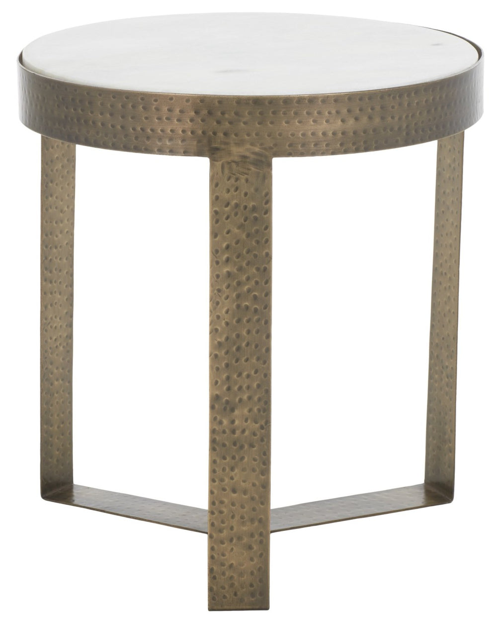 Safavieh Triss Round Accent Table - Luxe White Marble Top & Antique Brass Frame For Elegant Living Spaces ACC4617A