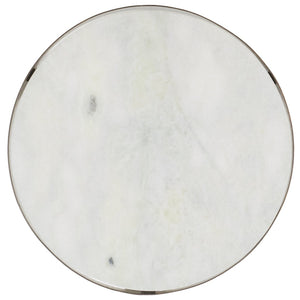 Safavieh Triss Round Accent Table - Luxe White Marble Top & Antique Brass Frame For Elegant Living Spaces ACC4617A