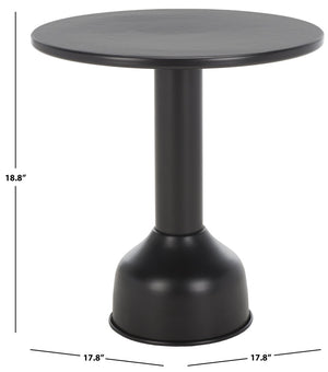 Safavieh Iruma Round Accent Table - Contemporary Sculptural Design, Solid Iron, Black Hammered Finish For Style ACC4618A