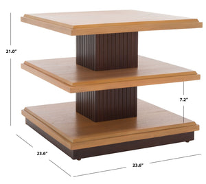 Safavieh Suette Two-Shelf Accent Table - Modern Rustic Charm With Ribbed Stand For Stylish Home Storage Solutions Natural / Walnut ACC5001A