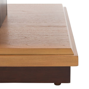 Safavieh Suette Two-Shelf Accent Table - Modern Rustic Charm With Ribbed Stand For Stylish Home Storage Solutions Natural / Walnut ACC5001A
