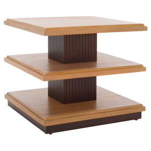 Safavieh Suette Two-Shelf Accent Table - Modern Rustic Charm With Ribbed Stand For Stylish Home Storage Solutions Natural / Walnut ACC5001A