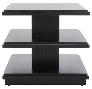Safavieh Suette Two-Shelf Accent Table - Modern Rustic Charm With Ribbed Stand For Stylish Home Storage Solutions Black ACC5001B