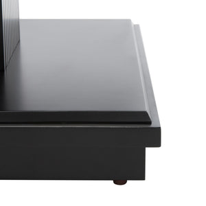Safavieh Suette Two-Shelf Accent Table - Modern Rustic Charm With Ribbed Stand For Stylish Home Storage Solutions Black ACC5001B