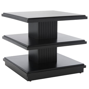 Safavieh Suette Two-Shelf Accent Table - Modern Rustic Charm With Ribbed Stand For Stylish Home Storage Solutions Black ACC5001B