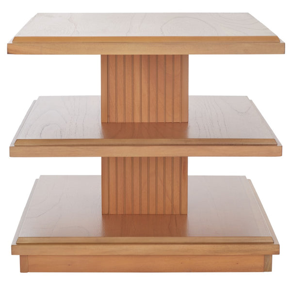 Safavieh Suette Two-Shelf Accent Table - Modern Rustic Charm With Ribbed Stand For Stylish Home Storage Solutions Natural ACC5001C