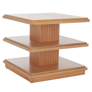 Safavieh Suette Two-Shelf Accent Table - Modern Rustic Charm With Ribbed Stand For Stylish Home Storage Solutions Natural ACC5001C
