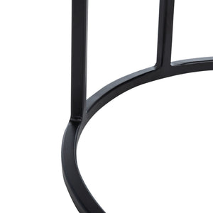 Safavieh Gemma Modern Accent Table: White Marble Top, Mango Wood Border & Black Metal Frame For Stylish Spaces ACC5301B
