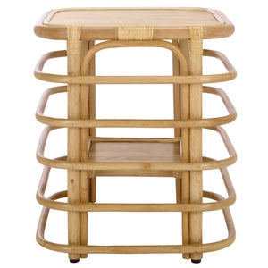 Safavieh Maestro Accent Table - Rustic Rattan & Hibiscus Wood, Natural Elegance For Stylish Home Decor Natural Hibiscus Tiliaceus Acc5400a