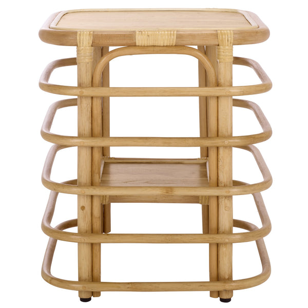 Safavieh Maestro Accent Table - Rustic Rattan & Hibiscus Wood, Natural Elegance For Stylish Home Decor Natural Hibiscus Tiliaceus Acc5400a