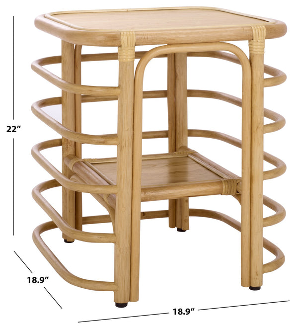 Safavieh Maestro Accent Table - Rustic Rattan & Hibiscus Wood, Natural Elegance For Stylish Home Decor Natural Hibiscus Tiliaceus Acc5400a