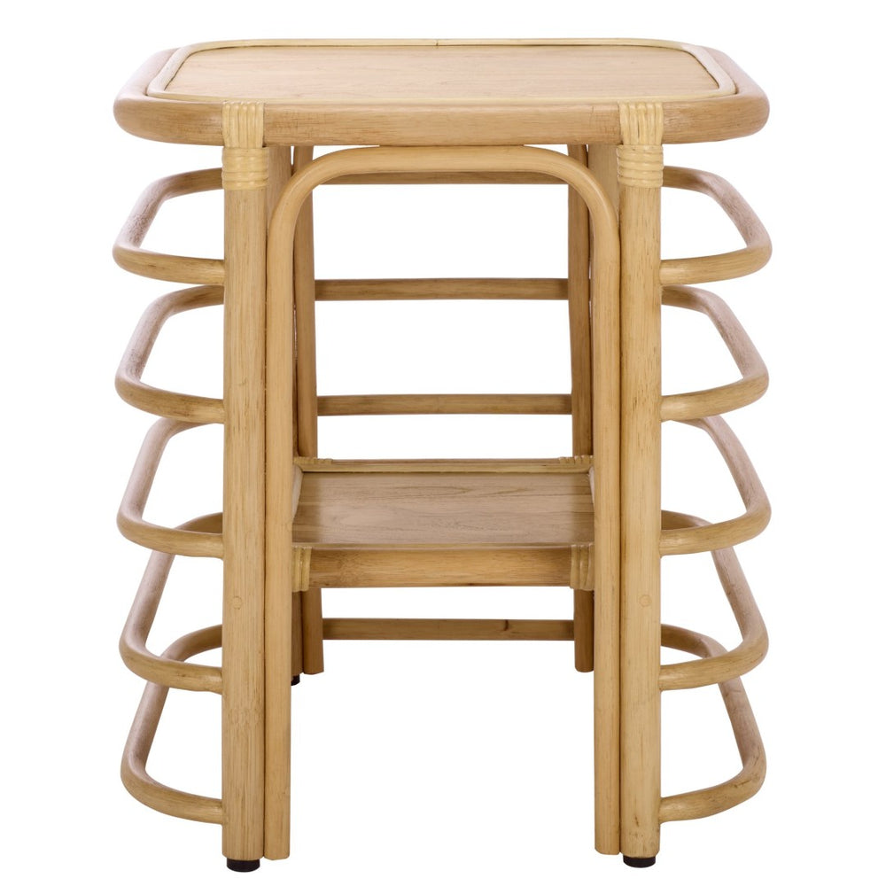 Safavieh Maestro Accent Table - Handcrafted Hibiscus Wood & Rattan Side Table For Rustic Elegance & Versatility ACC5400A