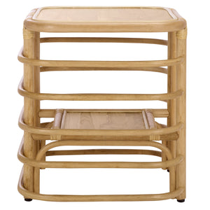 Safavieh Maestro Accent Table - Rustic Rattan & Hibiscus Wood, Natural Elegance For Stylish Home Decor Natural Hibiscus Tiliaceus Acc5400a