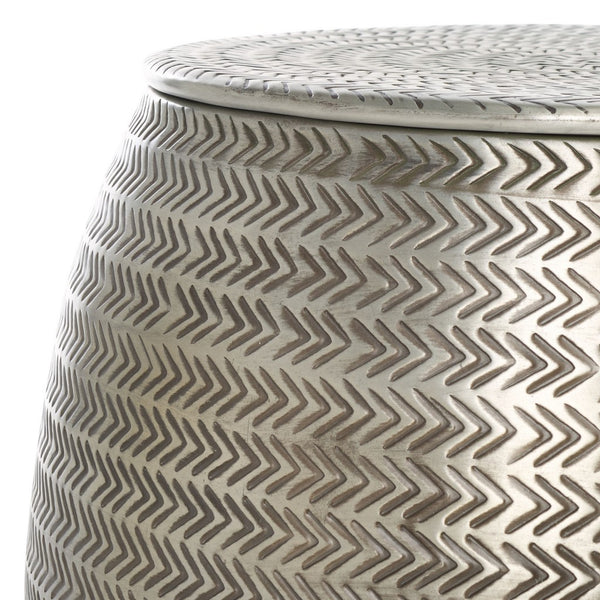 Safavieh Apoline Side Table With Storage Antique Silver ACC5500B