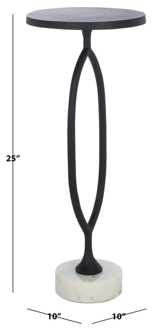 Safavieh Malachy Side Table - Elegant Black & White Marble With Metal Frame For Modern Home Décor Style Black ,White Metal And Marble Acc5503a