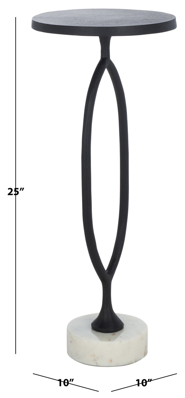 Safavieh Malachy Side Table - Elegant Black & White Marble With Metal Frame For Modern Home Décor Style Black ,White Metal And Marble Acc5503a