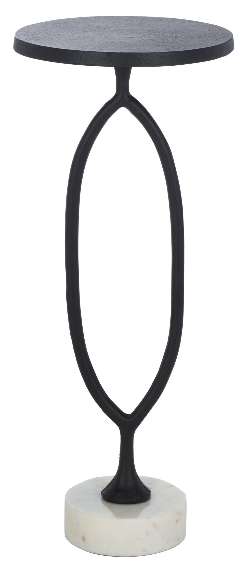 Safavieh Malachy Side Table - Elegant Black & White Marble With Metal Frame For Modern Home Décor Style Black ,White Metal And Marble Acc5503a