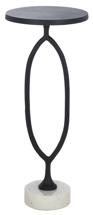 Safavieh Malachy Side Table - Elegant Black & White Marble With Metal Frame For Modern Home Décor Style Black ,White Metal And Marble Acc5503a