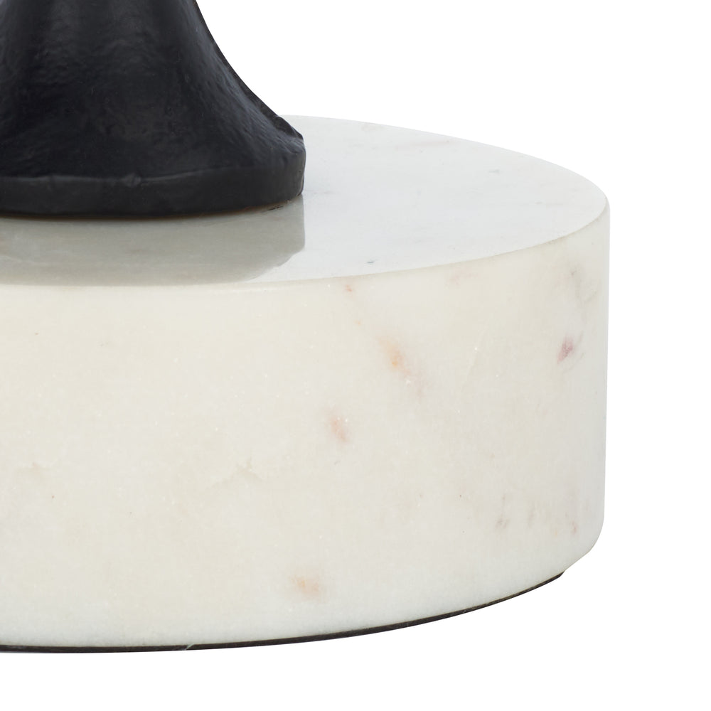 Safavieh Malachy Side Table - Elegant Black & White Marble With Metal Frame For Modern Home Décor Style Black ,White Metal And Marble Acc5503a