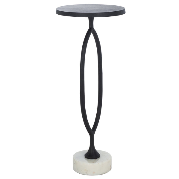 Safavieh Malachy Side Table - Elegant Black & White Marble With Metal Frame For Modern Home Décor Style Black ,White Metal And Marble Acc5503a