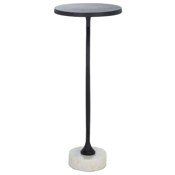 Safavieh Malachy Side Table - Elegant Black & White Marble With Metal Frame For Modern Home Décor Style Black ,White Metal And Marble Acc5503a