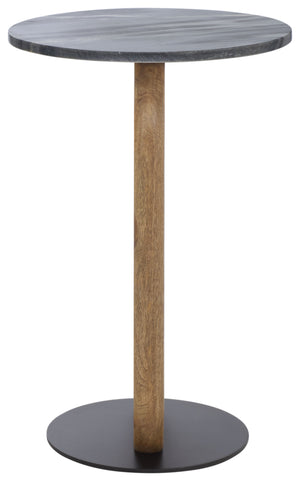 Safavieh Kokhy Side Table - Elegant Blend Of Natural Marble, Wood & Iron For Stylish Home Décor Upgrade! Natural ,Black Marble,Wood And Iron Acc5504a