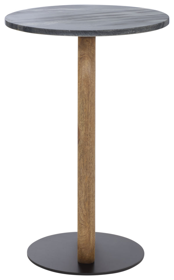 Safavieh Kokhy Side Table - Elegant Blend Of Natural Marble, Wood & Iron For Stylish Home Décor Upgrade! Natural ,Black Marble,Wood And Iron Acc5504a