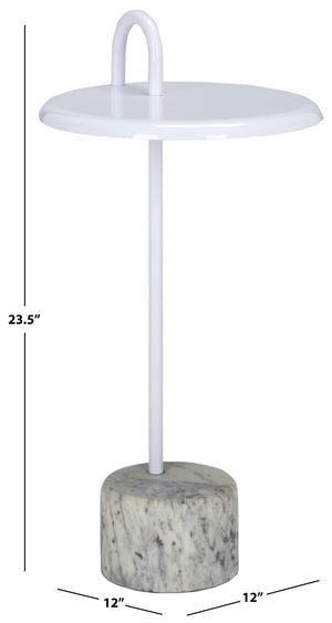 Safavieh Daichi Side Table - Modern Minimalist Accent Table With Durable Metal Frame & Crisp White Finish ACC5506A