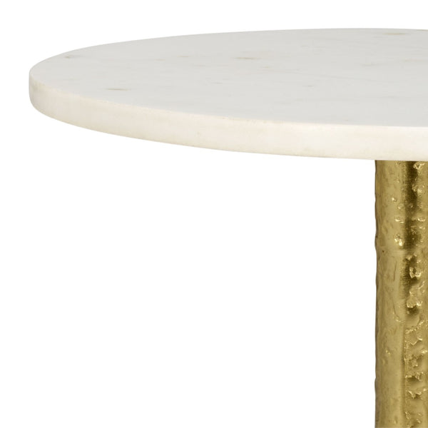 Safavieh Avanni Side Table - Glamorous Design With Compact Elegance For Living Rooms, Bedrooms, And More Gold / Ivory ACC5510A