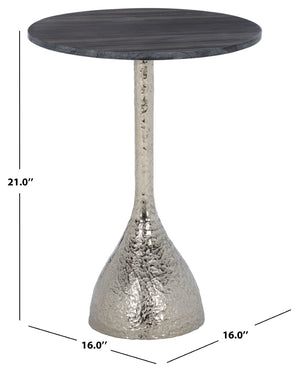 Safavieh Avanni Side Table - Glamorous Design With Compact Elegance For Living Rooms, Bedrooms, And More Silver / Black ACC5510C