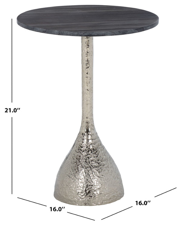 Safavieh Avanni Side Table - Glamorous Design With Compact Elegance For Living Rooms, Bedrooms, And More Silver / Black ACC5510C
