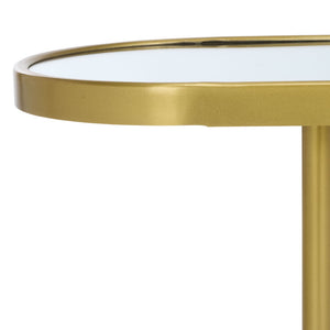 Safavieh Ikaky Side Table - Elegant Gold & Mirrored Accent Table For Modern Glam Decor, Perfect For Small Spaces ACC5511A