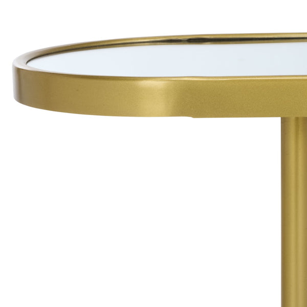 Safavieh Ikaky Side Table - Elegant Gold & Mirrored Accent Table For Modern Glam Decor, Perfect For Small Spaces ACC5511A