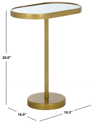 Safavieh Ikaky Side Table - Elegant Gold & Mirrored Accent Table For Modern Glam Decor, Perfect For Small Spaces ACC5511A