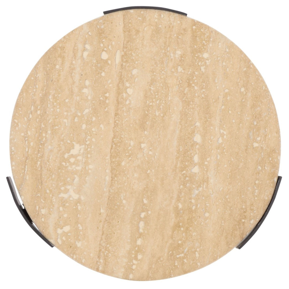 Safavieh Abama Marble Side Table - Luxurious Ivory & Black Accent For Modern Interiors, Compact & Versatile ACC5516A