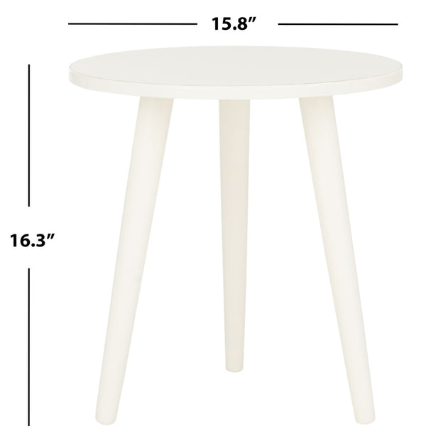 Safavieh Orion Round Accent Table - Elegant Minimalist Design For Cozy Spaces, Perfect For Home Décor & Styling Vintage White ACC5700A
