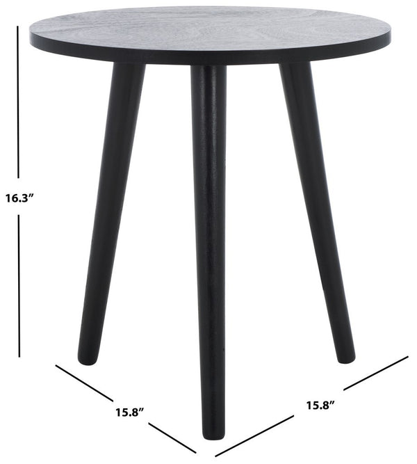Safavieh Orion Round Accent Table  Black 15.8" x 15.8" x 16.3"