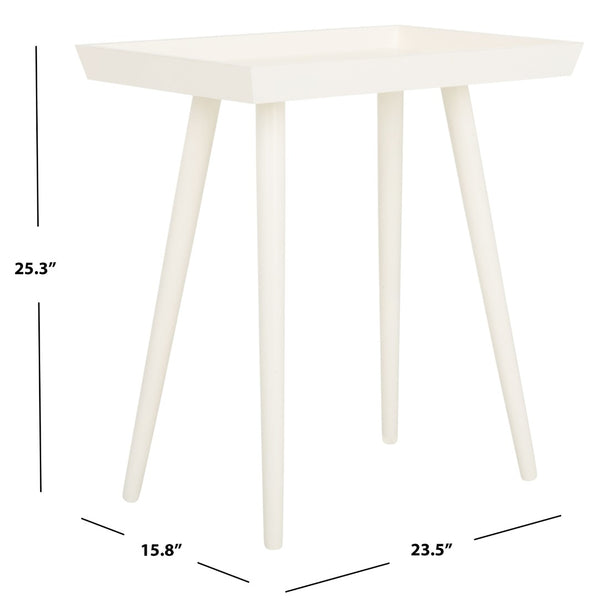 Safavieh Nonie Tray Accent Table - Scandinavian-Inspired Design For Stylish And Functional Living Spaces Vintage White ACC5701A