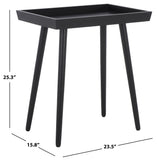 Safavieh Nonie Tray Accent Table  Black 23.5" x 15.8" x 25.3"