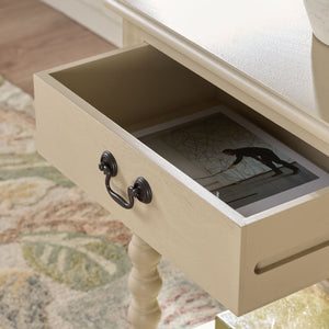 Safavieh ATHENA Accent Table - Classic Farmhouse Charm with Storage & Modernized Ball-Turned Legs Sand ACC5703E
