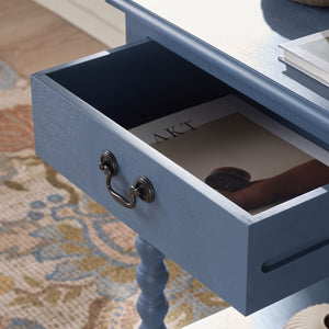 Safavieh ATHENA Accent Table - Classic Farmhouse Charm with Storage & Modernized Ball-Turned Legs Blue ACC5703F