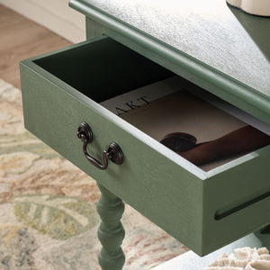 Safavieh ATHENA Accent Table - Classic Farmhouse Charm with Storage & Modernized Ball-Turned Legs Dusty Green ACC5703G