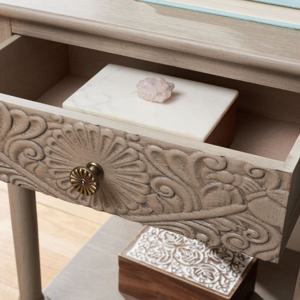 Safavieh Josie Elegant 1-Drawer Accent Table With Floral Carvings – Perfect For Living Rooms And Bedrooms ACC5706B