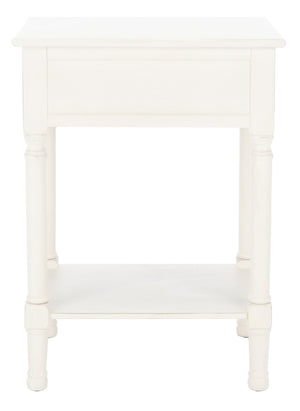 Safavieh Landers 1 Drawer Accent Table – Farmhouse Charm With Turned Legs And Versatile Storage For Every Room Distressed White ACC5708A