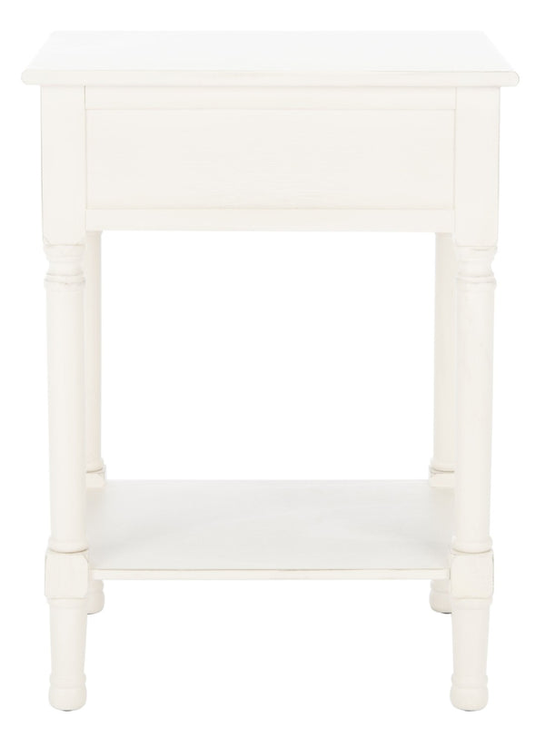 Safavieh Landers 1 Drawer Accent Table – Farmhouse Charm With Turned Legs And Versatile Storage For Every Room Distressed White ACC5708A